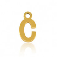 Stainless steel charm initial C Gold